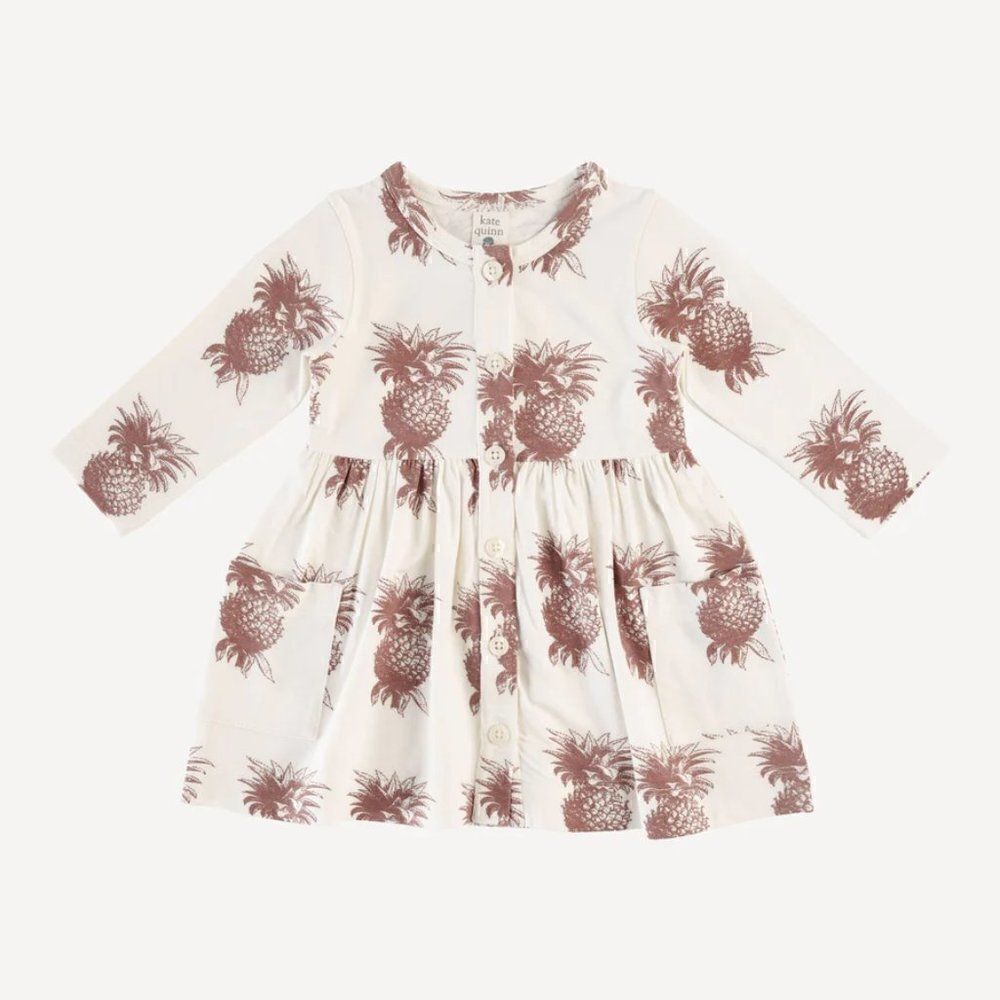 NWT! Kate Quinn Pineapple Print Dress, Size 8Y